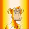 Golden bored monkey on gold radiant gradient background