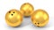 Golden bowling balls. 3d illustration