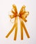 Golden bows with long ribbon