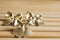 Golden bows tied Christmas decoration