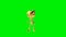 Golden boy doing the robot dance seamless loop, Green Screen