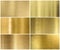 Golden or brass metal texture or background set