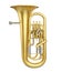 Golden Brass Wind Instrument Euphonium Isolated