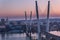 Golden bridge and Golden Horn bay at sunset, Vladivostok