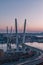 Golden bridge and Golden Horn bay at sunset, Vladivostok