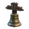 Golden bronze church bell isolated on white background. 3d illustration