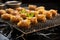 golden brown baklava cooling on a wire rack