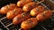 Golden brown corn dogs sizzling in deep fryer, creating a tempting and delightful snack