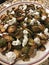 Golden Brown Deep Fried Brussel Sprouts with Goat Cheese