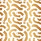 Golden brush blots strokes. Seamless pattern. Pretty gold stripes. Background with brushstroke bold smudge. Abstract grungy swirl.