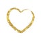 Golden brushstroke in the form of heart. Glitter shiny texture.