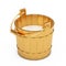 Golden Bucket Filled with Fresh Milk. 3d Rendering