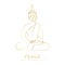 Golden buddha figure peace of mind isoladet on white background