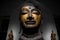 Golden Buddha head statue ancient art