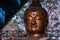 Golden Buddha image face style , hilight and shadow of buddha golden face