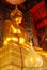 Golden Buddha images from Wat Suthat Thepwararam, Beautiful temple architecture , Bangkok, Thailand