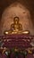 Golden Buddha inside one of pagoda ruins at Bagan, Myanmar (Burma)