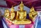 Golden Buddha in meditation polishing seat at Praphuttachinnarat Temple in Thailand