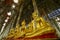 Golden Buddha statue in Crystal house, Temple in Uthai-Thani Thailand