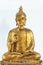 Golden Buddha Statue . god of india belief in religion . thai antique culture object .