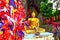 Golden Buddha statue at mountain khao tabaek