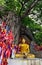 Golden Buddha statue at mountain khao tabaek