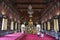 Golden Buddha statue in the Phra Ubosot of Wat Saket