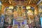 Golden Buddha statue and public wall Paintings in Wat Wat Chedi Luang Chiangmai