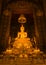 Golden Buddha statue in sanctuary. Bangkok,Thailand.