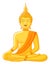 Golden Buddha statue. Vector illustration.