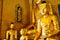 Golden Buddha statues near Yangon.