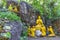 Golden buddha statues Phousi Hill Wat Chom Si Luang Prabang