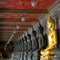 Golden buddhas in wat sutat, bangkok