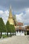 Golden Buddhist Pagoda Spires at Grand Palace Bangkok Thailand