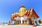 Golden Buddhist Pagodas of Wat Phrong Akat in Bang Nam Priao District