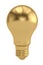 Golden bulb isolated on white background 3D illustration