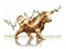 Golden bull  on stock market data. Bull market on financial stock exchange market