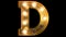 Golden Burlesque Light Bulb Text D