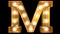 Golden Burlesque Light Bulb Text M