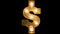 Golden Burlesque Light Bulb Text USD