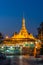Golden burmese pagoda in Hpa-an city, Myanmar