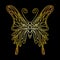 The golden butterfly is an insect. beetle linear vector illustration