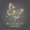 Golden butterfly logo. Golden butterfly silhouette. company logo