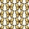 Golden butterfly seamless pattern. Luxury design, expensive jewelry.