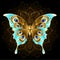 Golden butterfly with turquoise