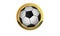 Golden button with football ball.