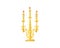 Golden Candlebarum with Three Burning Candles