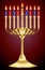 A golden candlestick for the day of Hanukkah