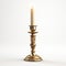 Golden Candlestick On White Surface - Vray Tracing Classical Genre Scene