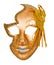 Golden carnival venetian mask